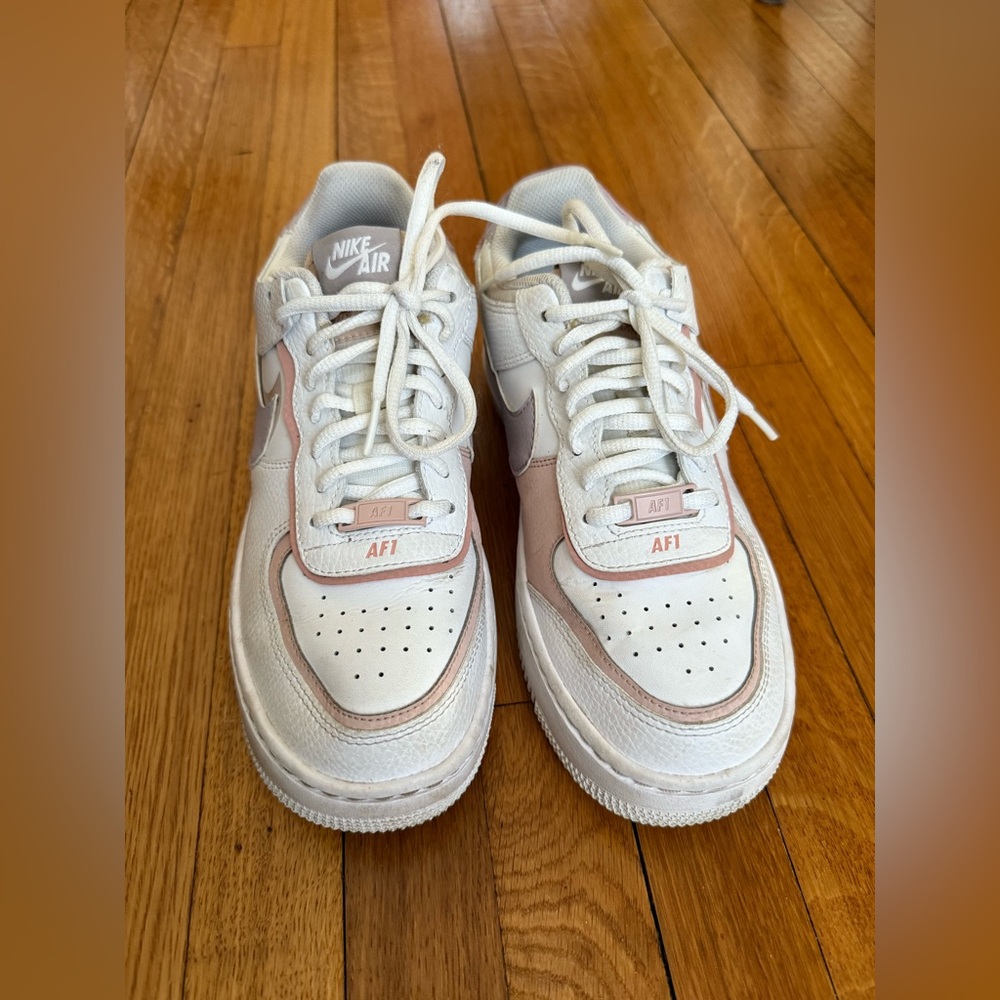 Women’s Nike Air Force 1s AF1s White/Pink/Lilac size 8.5‎